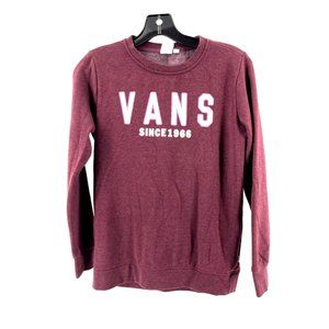 VANS Women's Purple Long Sleeve Graphic Print Sweatshirt Skateboard Sneakers XS